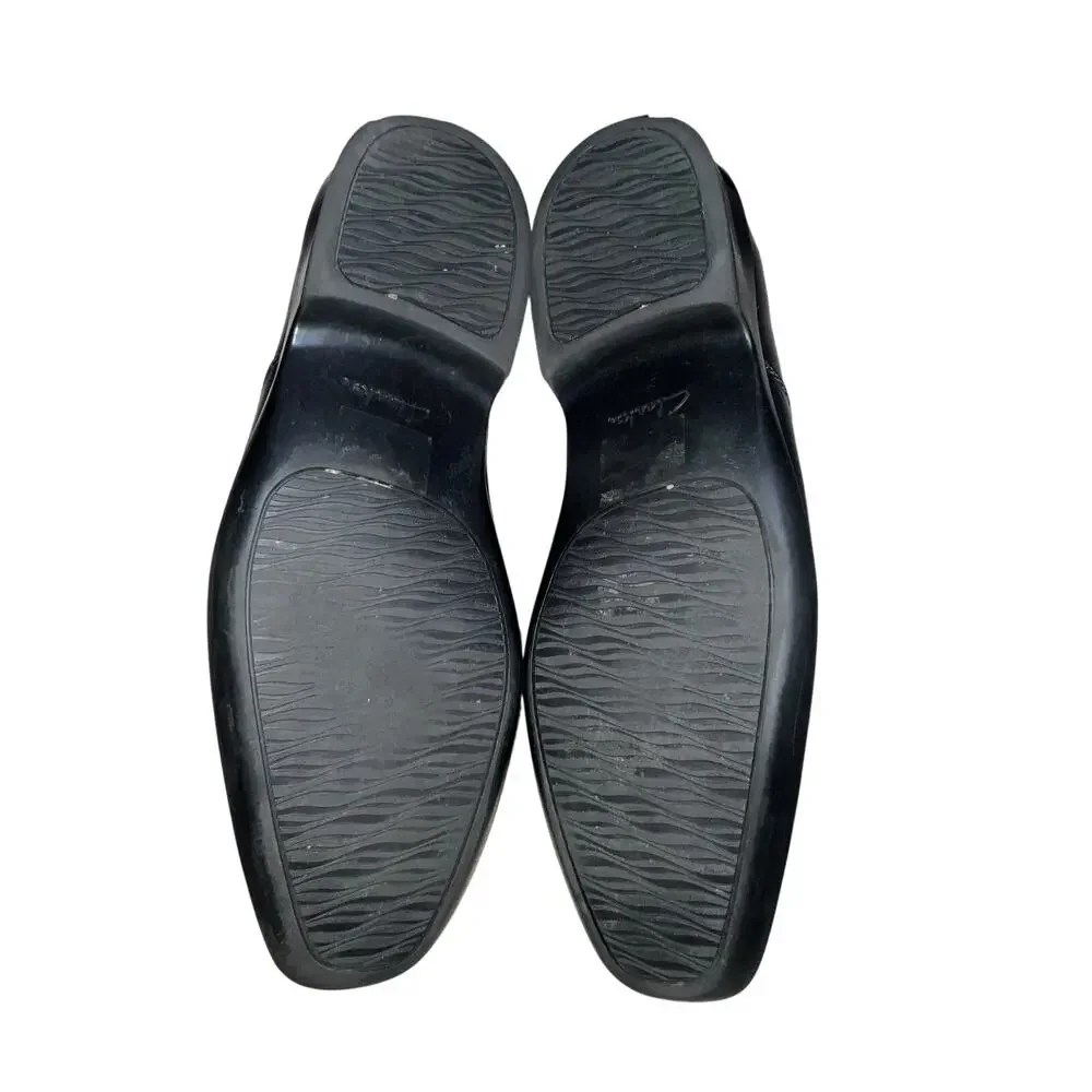 Clarks Collection Tilden Black Leather Slip On Loafer Size 9.5